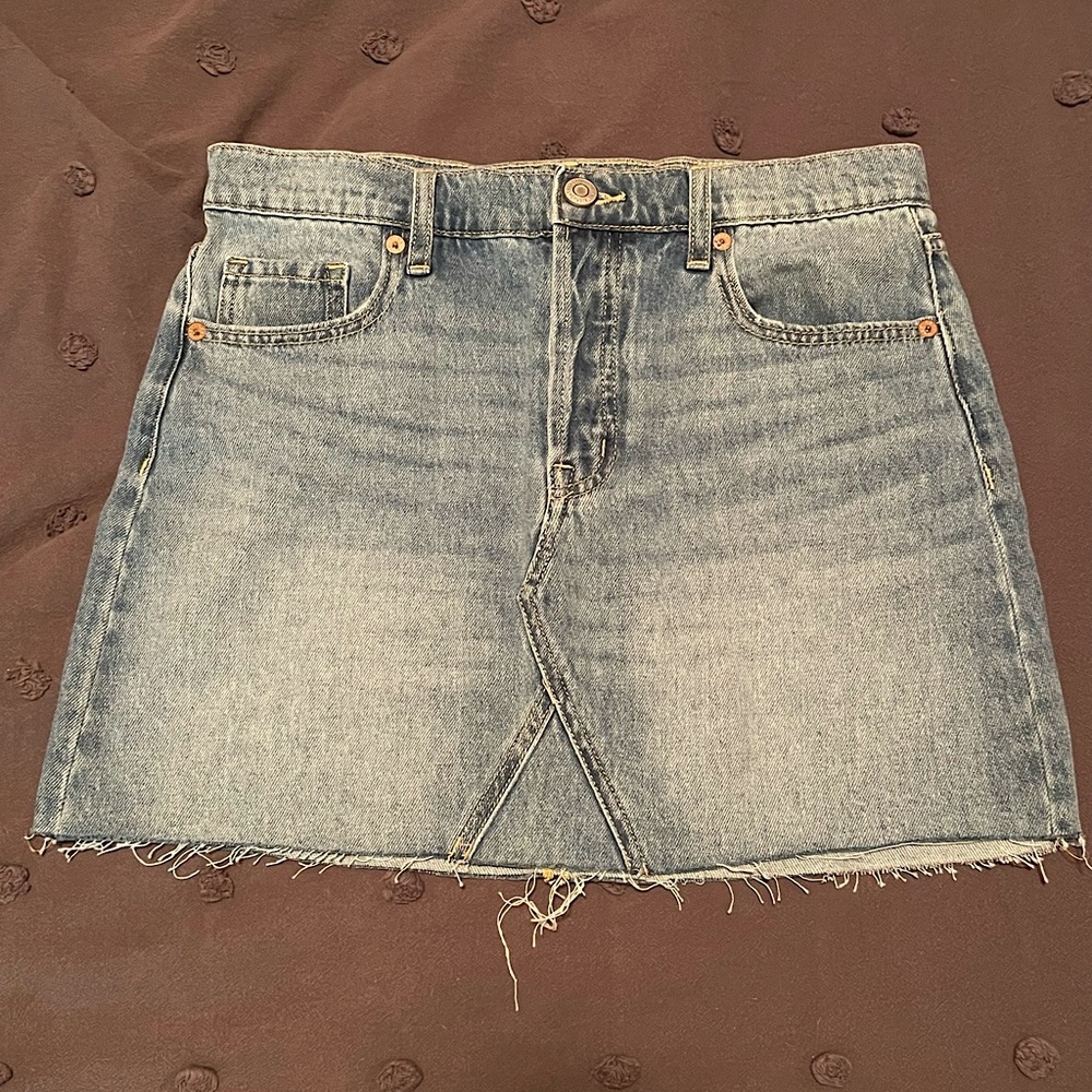 Denim jean mini skirt